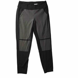 The North Face Mid-Rise Black Gray Athletic Legging Pants 29” Womens XL Zip Pkt